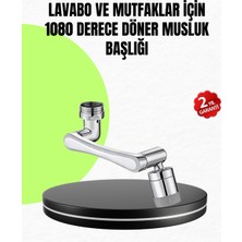Ulugo 2 Modlu 1080° Dönebilen Musluk Başlığı Esnek 3 Eklemli Hareketli Tasarım - Lisinya