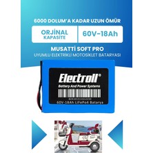 Electroll Musatti Soft Pro Batarya (Standart Kapasite) Lifepo4 60V 18AH Elektrikli Motosiklet Bataryası