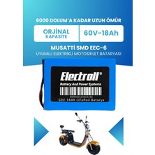 Electroll Musatti Smd Eec-6 Batarya (Standart Kapasite) Lifepo4 60V 18AH Elektrikli Motosiklet Bataryası
