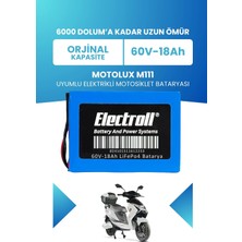 Electroll Motolux M111 Batarya (Standart Kapasite) Lifepo4 60V 18AH Elektrikli Motosiklet Bataryası