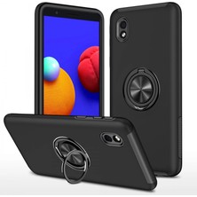 Ulugo Samsung Galaxy A01 Core Kılıf Elit Yüzüklü Kapak - Siyah