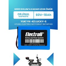 Electroll Yuki Yk-42 Lucky-S Batarya (Standart Kapasite) Lifepo4 60V 18AH Elektrikli Motosiklet Bataryası