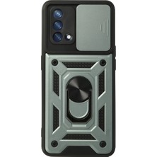 Ulugo Oppo A74 4g Kılıf Pars Lens Yüzüklü Silikon - Yeşil