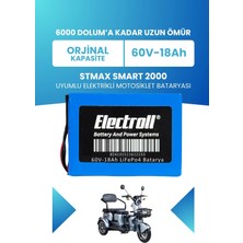Electroll Stmax Smart 2000 Batarya (Standart Kapasite) Lifepo4 60V 18AH Elektrikli Motosiklet Bataryası