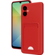 Ulugo Samsung Galaxy A06 Kılıf Kelvin Kartvizitli Silikon - Kırmızı