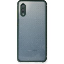 Ulugo Samsung Galaxy A02 Kılıf Miami Şeffaf Silikon - Koyu Yeşil