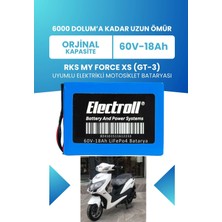 Electroll Rks My Force Xs (Gt-3) Batarya (Standart Kapasite) Lifepo4 60V 18AH Elektrikli Motosiklet Bataryası