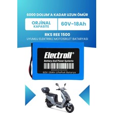 Electroll Rks Ree 1500 Batarya (Standart Kapasite) Lifepo4 60V 18AH Elektrikli Motosiklet Bataryası