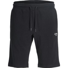 Jack & Jones Jpstgordon Archıve Sweat Shorts Mıd Sn Erkek Penye Şort 12288638 Black