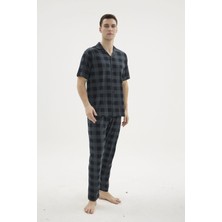 Kocabey KKT-26158 Erkek Apaj Yaka Düğmeli Pijama Takımı