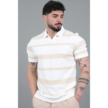 Stil Kombin Çift Renk Çizgili Apaç Yaka Tişört Gp 1042_30494