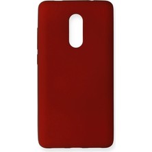 Ummeslem Xiaomi Redmi Note 4x Için Uyumlu Kılıf Yumuaşk Renkli Esnek Premium Rubber Silikon - Bordo