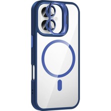 LTG Nova Iphone 17 Remim Lensli Magsafe Standlı Kapak - Lacivert