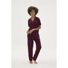 Kocabey KKT-26158K Kadın Apaj Yaka Düğmeli Pijama Takımı
