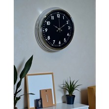 Senka Mey Ithalat® Klasik 40 cm Krom Şık Metal Duvar Saati