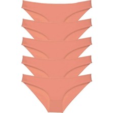 Royaleks 5 Adet Süper Eko Set Likralı Kadın Slip Külot Pudra