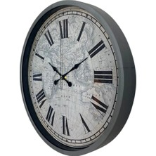 Senka Mey Ithalat® Gri 36 cm Atlas Modern Tasarım Duvar Saati