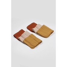 Senka Mey Ithalat® 6'lı Müslin Mendil 20X20 cm 90106 Kiremit Bej Hardal