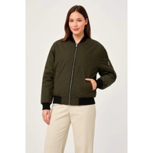 Secret Sita Içi Astarlı Fermuarlı Bomber Ont Ceket  Haki