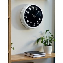 Senka Mey Ithalat® White Pure Contrast 40 cm Metal Duvar Saati