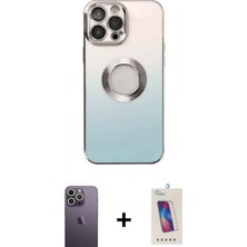 İlk El Grup Ieg™ iPhone 13 Pro Max Kılıf Kutup Yansıma Özel Seri - Siyah Joko 5d Cam + Beyaz Neon Fosforlu Kamera Lens