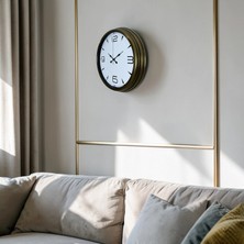 Senka Mey Ithalat® Bronze 40 cm Metal Eskitme Duvar Saati