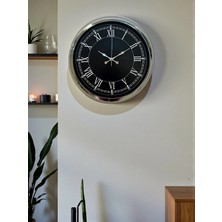 Senka Mey Ithalat® Elegance 40 cm Metal Krom Duvar Saati
