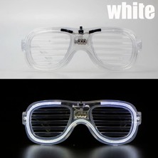 Ulugo Beyaz LED Işıklı Parti Gözlüğü - Neon Glow Şerit Gözlük 3 Modlu