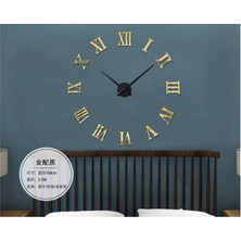 Senka Mey Ithalat® Gold Roma Rakamlı Kendin Yap Duvar Saati