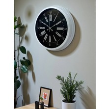 Senka Mey Ithalat® Elegance White 40 cm Metal Duvar Saati