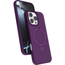Ulugo Iphone 16 Pro Regal Magsafe Standlı Kapak - Derin Mor