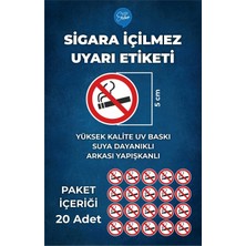 İsg Tabelam 5X5CM /20 Adet Etiket/sigara Içilmez Kırmızı Uyarı Etiketi