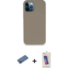 İlk El Grup Ieg™ iPhone 12 Pro Max Kılıf Zirve Modern Özel Seri - Siyah Joko 5d Cam + Gold Shine Kamera Lens Koruma Cam