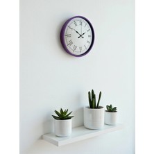 Senka Mey Ithalat® 36 cm Mor Roma Rakamlı Duvar Saati