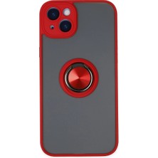 Ulugo Iphone 14 Kılıf Montreal Yüzüklü Silikon Kapak - Kırmızı