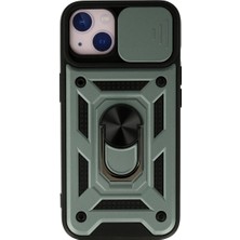 Ulugo Iphone 15 Kılıf Pars Lens Yüzüklü Silikon - Yeşil