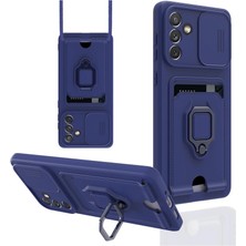 Ulugo Samsung Galaxy A04S Kılıf Zuma Kartvizitli Yüzüklü Silikon - Lacivert