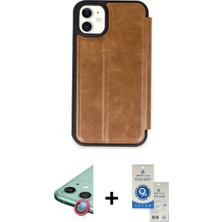 İlk El Grup Ieg™ iPhone 11 Kılıf Zirve Yansıma Serisi - Şeffaf Royal Nano Ekran Koruyucu + Kırmızı Raze Metal Kamera Lens