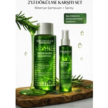 Growman Biberiye Şampuan ve Biberiye Suyu Seti Saç Güçlendirici Dökülme Karşıtı Bakım