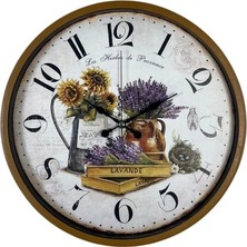 Senka Mey Ithalat® Lavande Provence 36 cm Kahverengi Duvar Saati