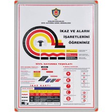 PremiumPort 50X70 cm Alüminyum Çerçeveli Ikaz ve Alarm Işaretleri Seti