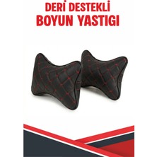 Markanız Opel Crossland  Uyumlu Araç-Oto Krem Deri Krem Dikişli Boyun Destek Yastığı