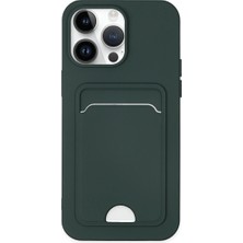 Ulugo Iphone 14 Pro Kılıf Kelvin Kartvizitli Silikon - Koyu Yeşil