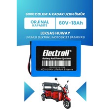 Electroll Leksas Huway Batarya (Standart Kapasite) Lifepo4 60V 18AH Elektrikli Motosiklet Bataryası