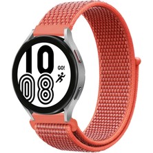 Ulugo Samsung Galaxy Watch 4 Hasırlı Cırtcırtlı Kordon - Turuncu