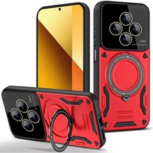 Ulugo Xiaomi Redmi 14C Kılıf Joy Lens Standlı Kapak - Kırmızı