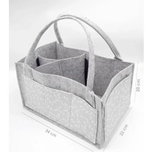 Senka Mey Ithalat® Keçe Anne Bebek Bakım Çantası 772 Gri Çiçek