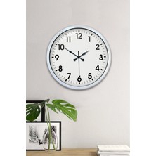 Senka Mey Ithalat® 40 cm Beyaz Metal Standart Duvar Saati