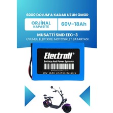 Electroll Musatti Smd Eec-3 Batarya (Standart Kapasite) Lifepo4 60V 18AH Elektrikli Motosiklet Bataryası