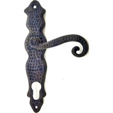 Ulugo Antika Tarz Dekoratif Pirinç Kıvrık Yale Kapı Kolu - 210X43 Mm, Oksit